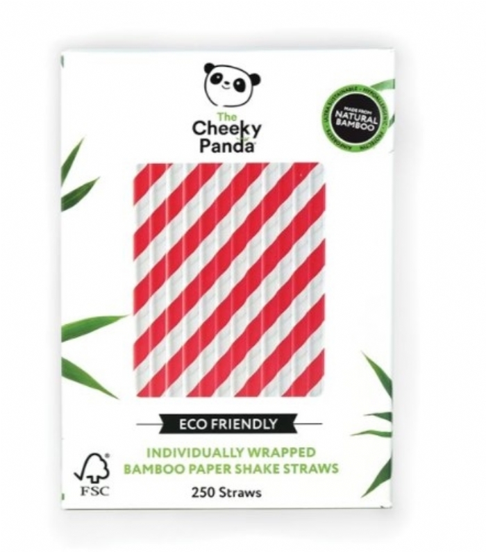 The Cheeky Panda Bamboo Straws 10mm Red