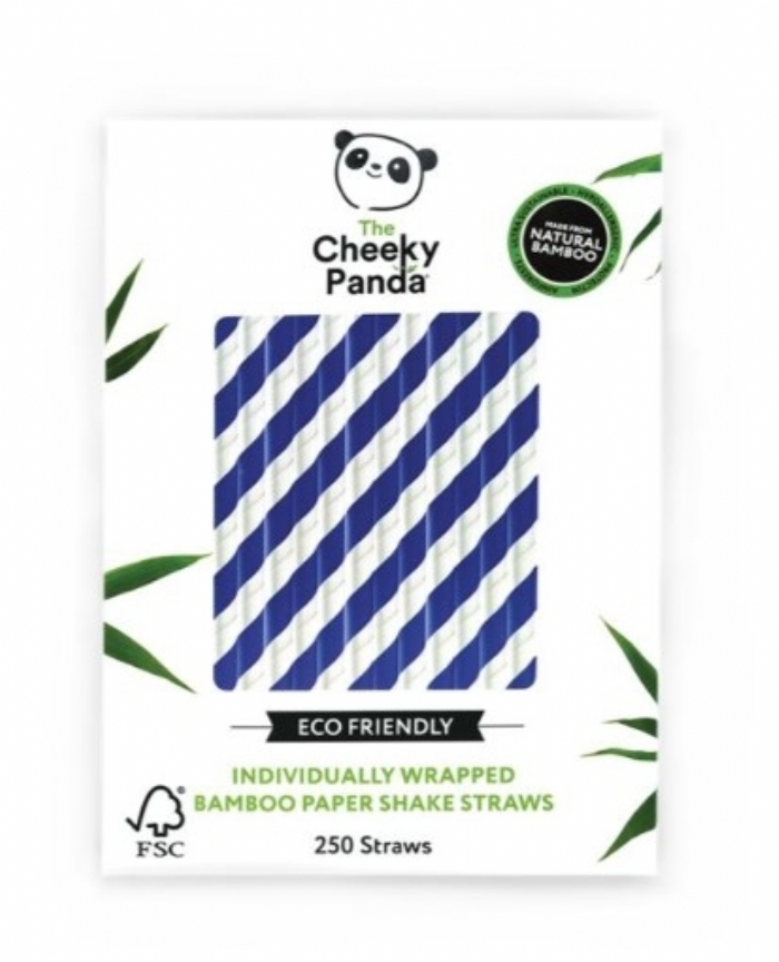 The Cheeky Panda Bamboo Straws 10mm Blue