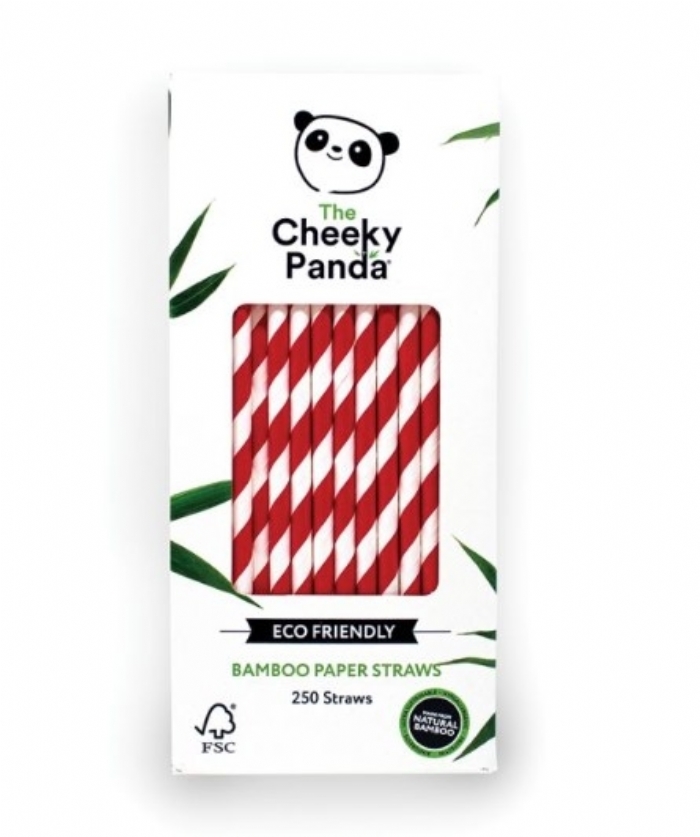 The Cheeky Panda Bamboo Straws 6mm Red