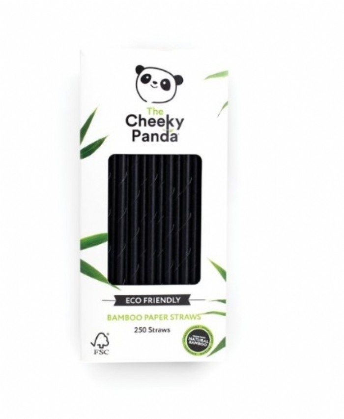 The Cheeky Panda Bamboo Straws 6mm Black