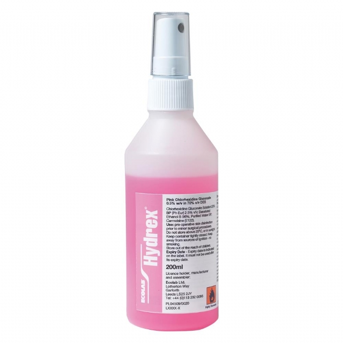 Hydrex Pink Spray 200ml – Chlorhexidine Skin Disinfectant 0.5%