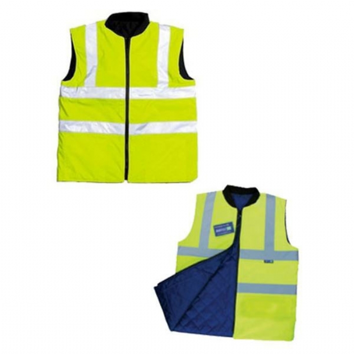 Bodytech Hi Vis Reversible Bodywarmer, Yellow