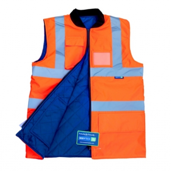 Bodytech Hi Vis Reversible Bodywarmer, Orange