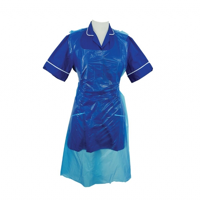 Value Polythene Aprons on a Roll - Blue
