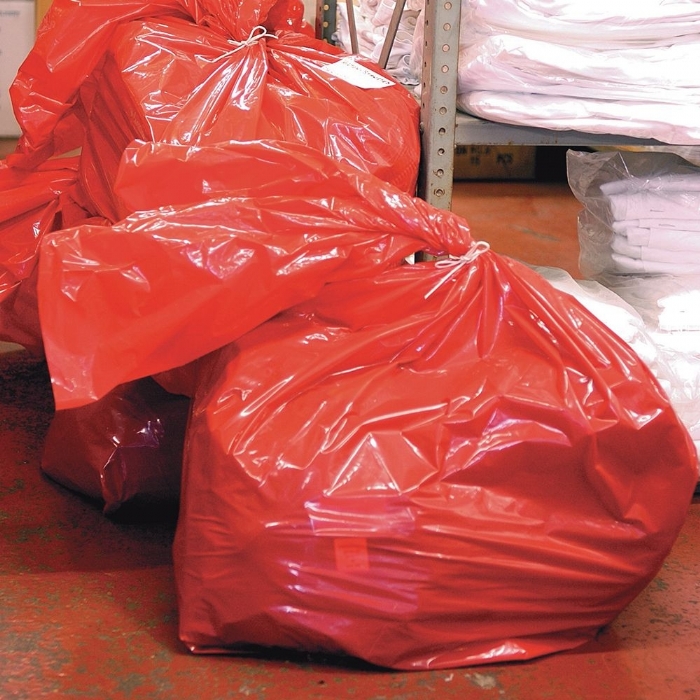 Red Soluble Strip Laundry Bags 45 Litre