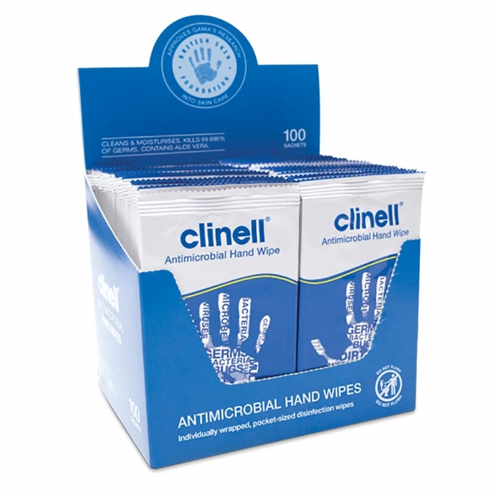 Clinell Antimicrobial Hand Wipes - 100 Wipes