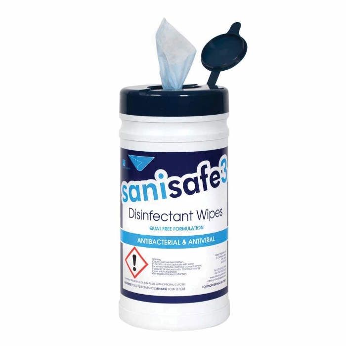 Sanisafe 3 Alcohol Free Surface Disinfectant Wipes - 200 Wipes