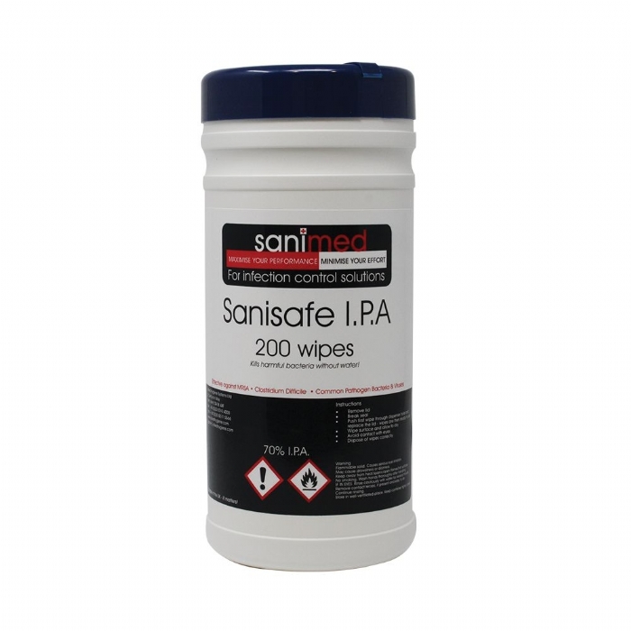 Sanimed Sanisafe 70% IPA Disinfectant Wipes - 200 Wipes