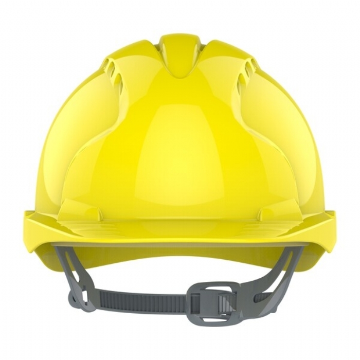 JSP AJF030-000-200 EVO2 Mid Peak Slip Ratchet Vented Helmet Yellow