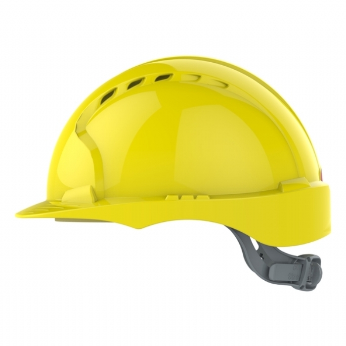 JSP AJF030-000-200 EVO2 Mid Peak Slip Ratchet Vented Helmet Yellow