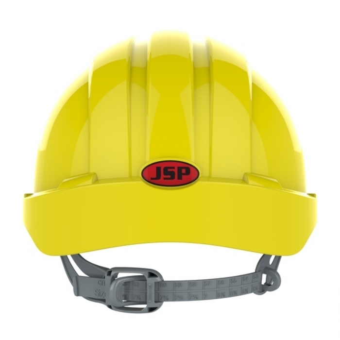 JSP AJF030-000-200 EVO2 Mid Peak Slip Ratchet Vented Helmet Yellow