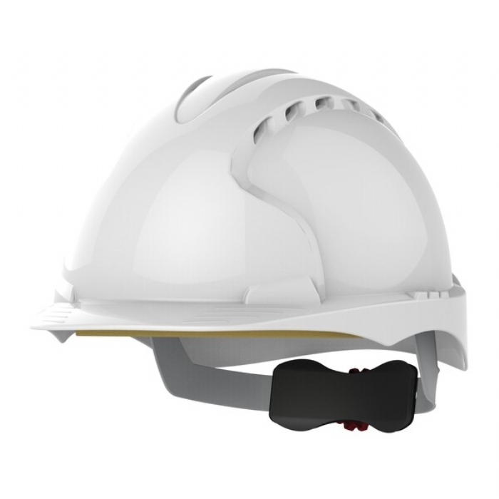 JSP AJF170-000-100 EVO3 Mid Peak Wheel Ratchet Vented Helmet White