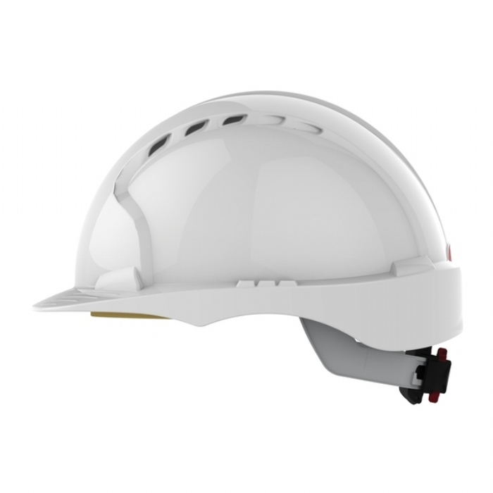 JSP AJF170-000-100 EVO3 Mid Peak Wheel Ratchet Vented Helmet White