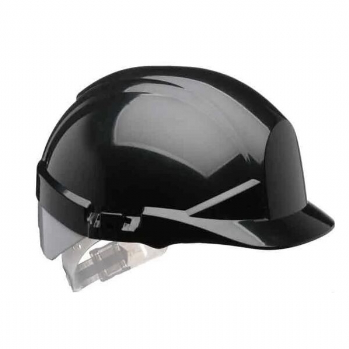 Centurion S12KSA Reflex Mid Peak Slip Ratchet Vented Safety Helmet Black with Silver Flash