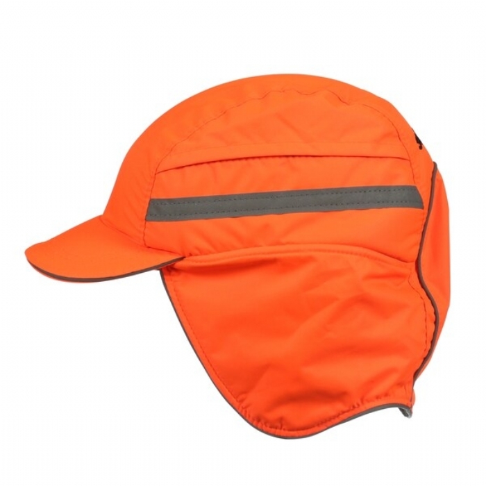 HC23/HO/RP First base winter Bump Cap High Visability Reduced Peak Orange