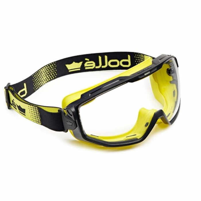 Bolle UNIVGN10W Clear Vented Goggle PC/TPR Black/Yellow