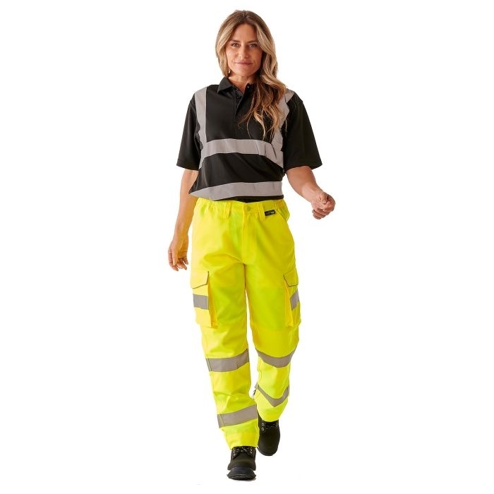 Ladies Hi Vis Yellow Hana Combat Trouser