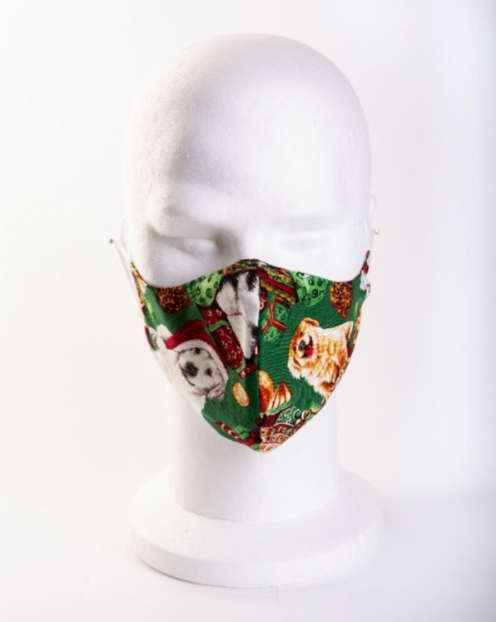  Christmas Dogs Face Mask 100% Cotton