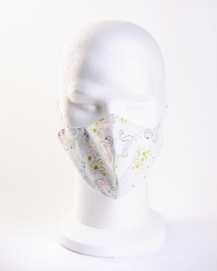 White Majestic Swan Face Mask 100% Cotton