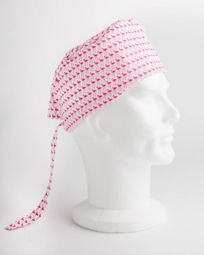 Pink Flamingo Surgeons Hat 100% Cotton