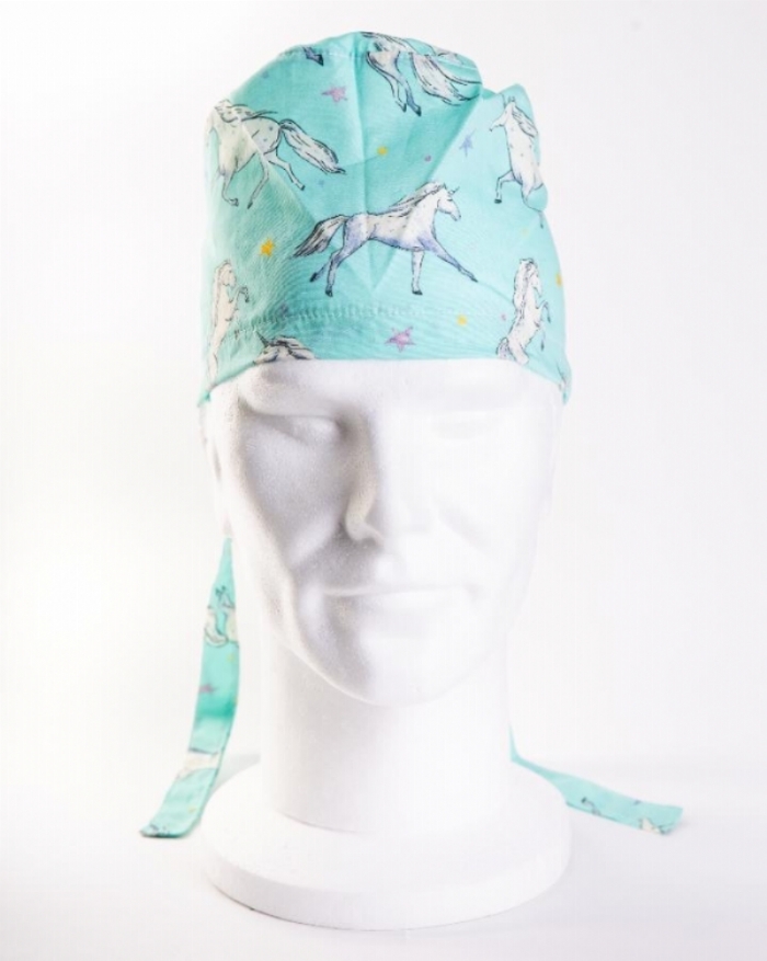  Blue Magical Unicorn Surgeons Hat 100% Cotton