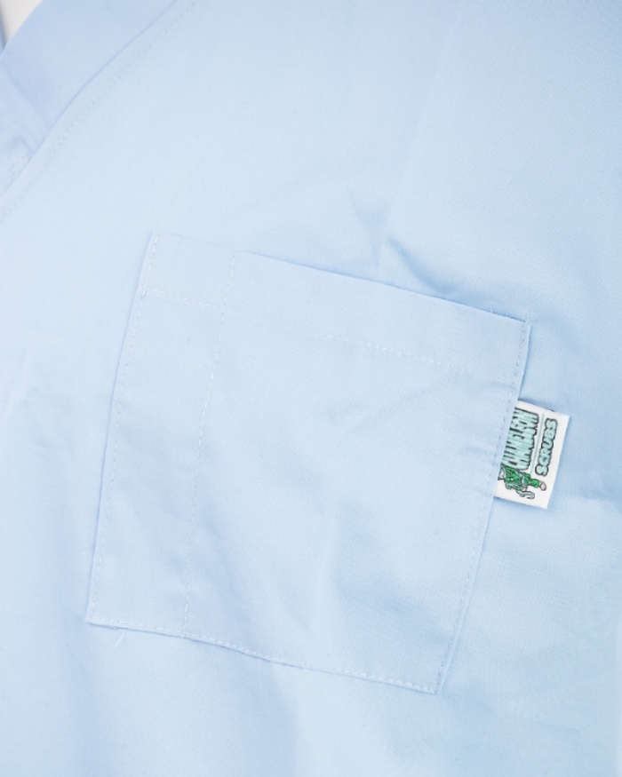 Navy Sleeve Colour Coded Short Sleeve Scrub Top 100% Cotton