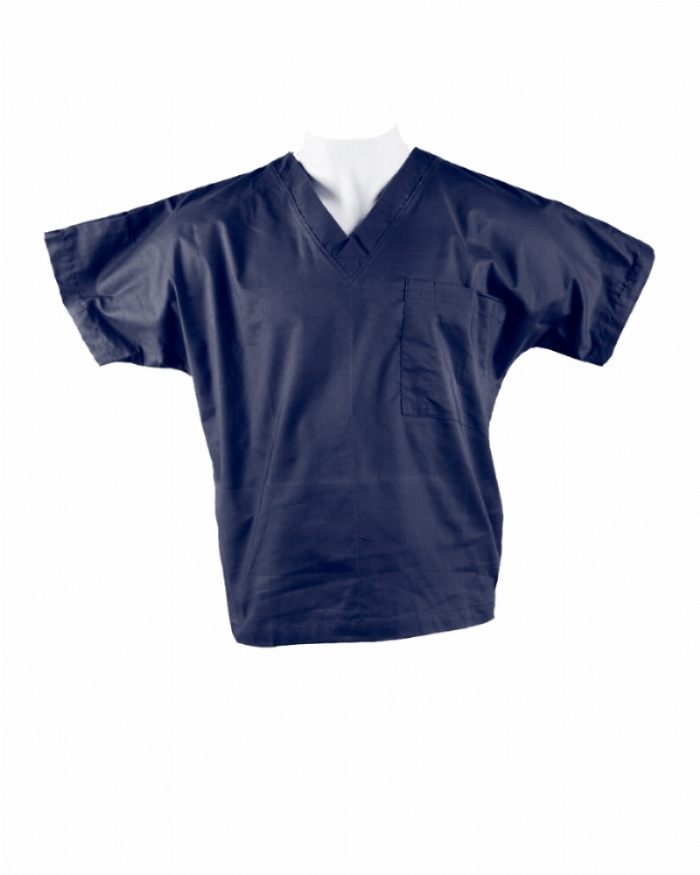 Navy Short Sleeve Scrub Top 100% Cotton