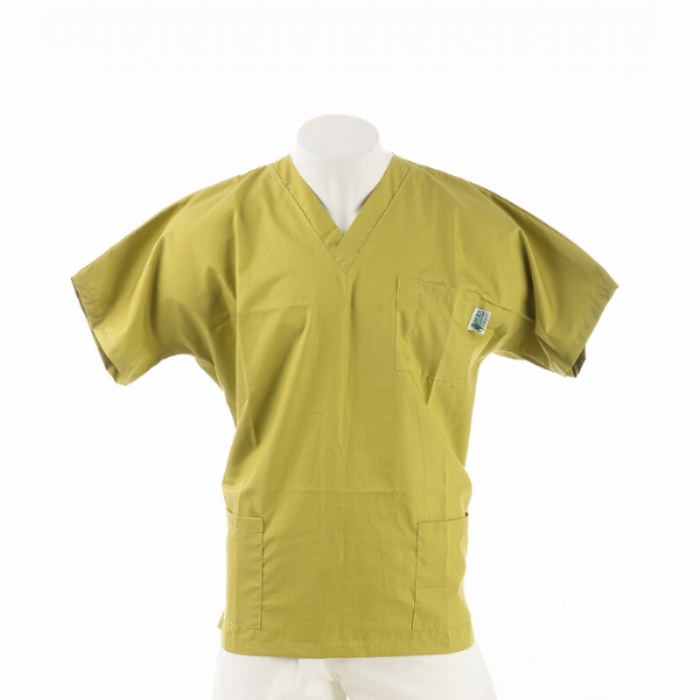 Sage Short Sleeve Scrub Top with Side Pockets 100% Cotton