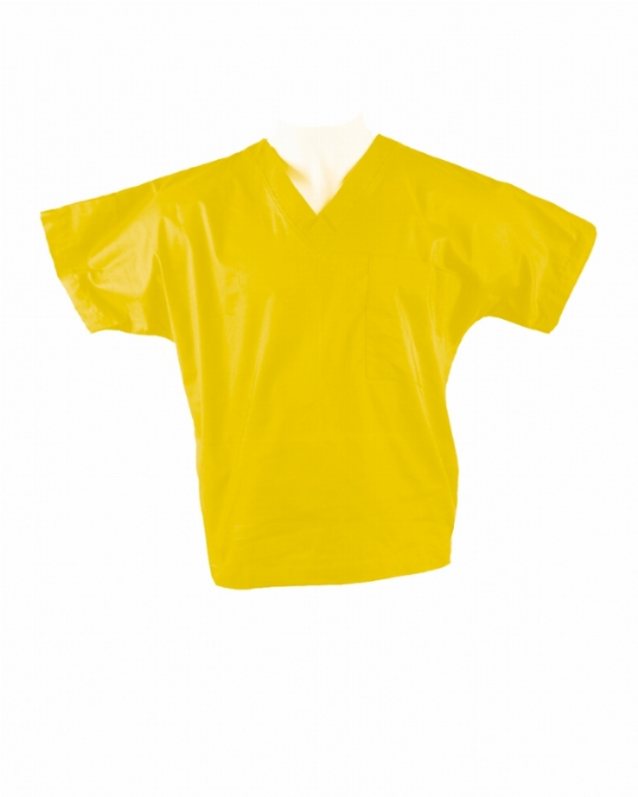 Yellow Short Sleeve Scrub Top 100% Cotton