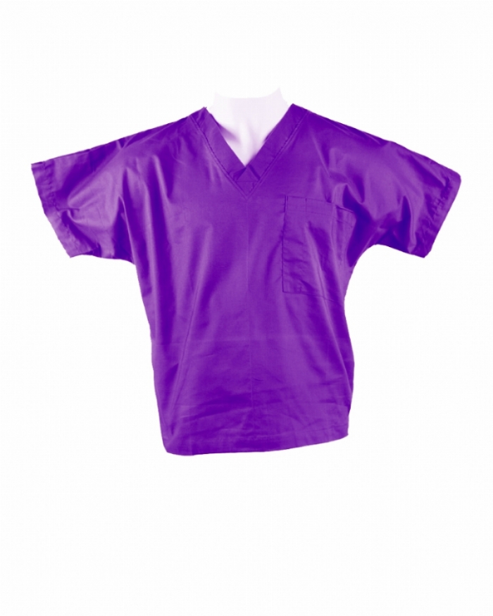 Purple Short Sleeve Scrub Top 100% Cotton