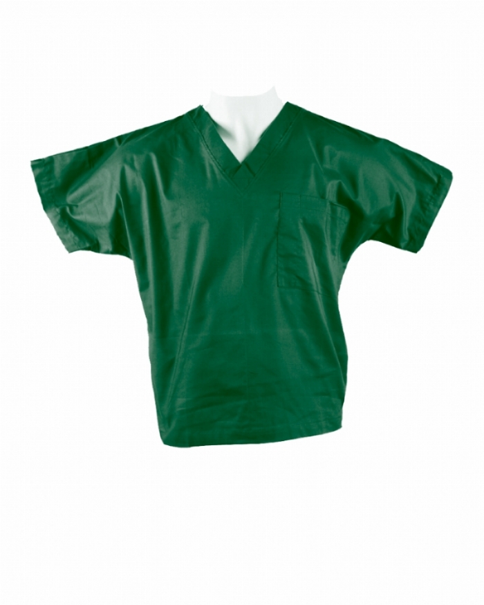 Emerald Green Short Sleeve Scrub Top 100% Cotton