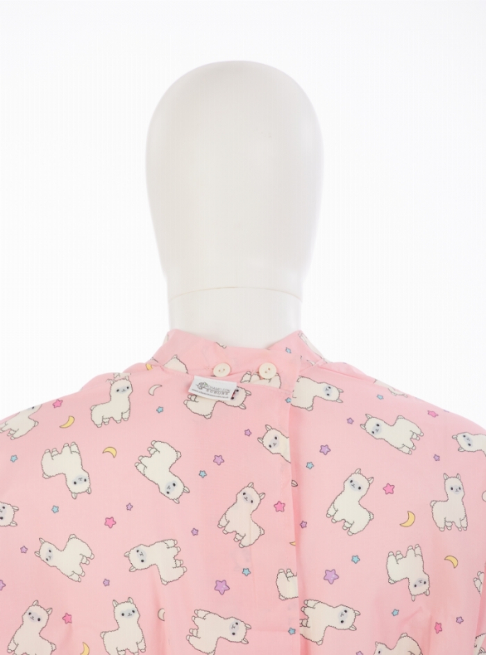 Pink Baby Llama Surgical Gown 100% Cotton