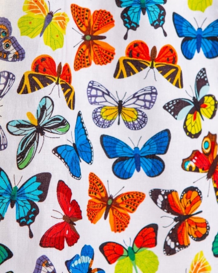 Bonny Butterflies Short Sleeve Scrub Top 100% Cotton