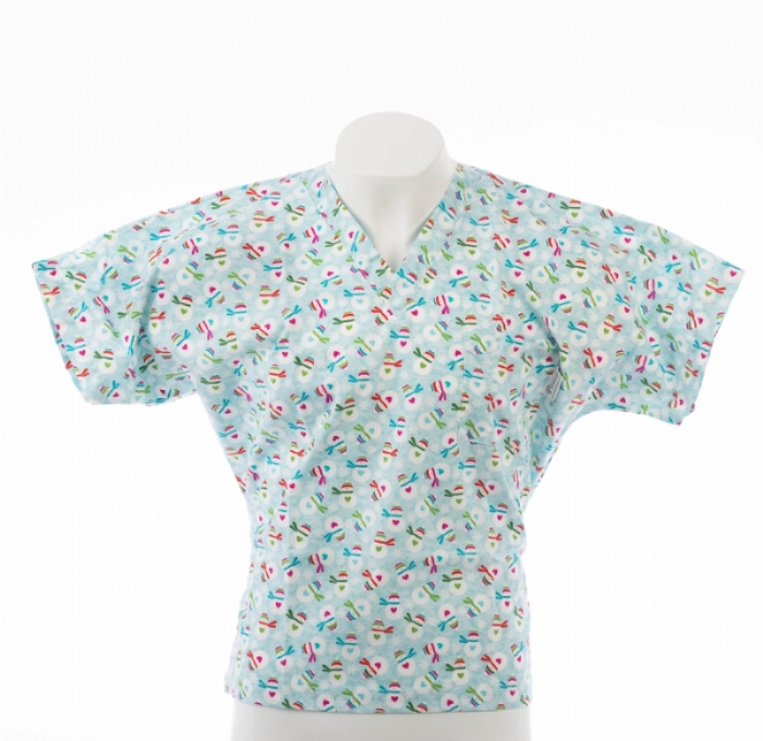  Christmas Snowman Love Short Sleeve Scrub Top 100% Cotton
