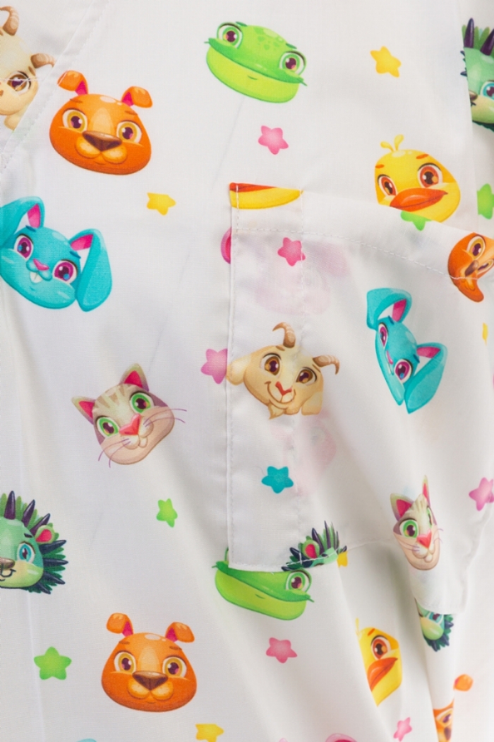 Friendly Faces Short Sleeve Scrub Top 100% Cotton