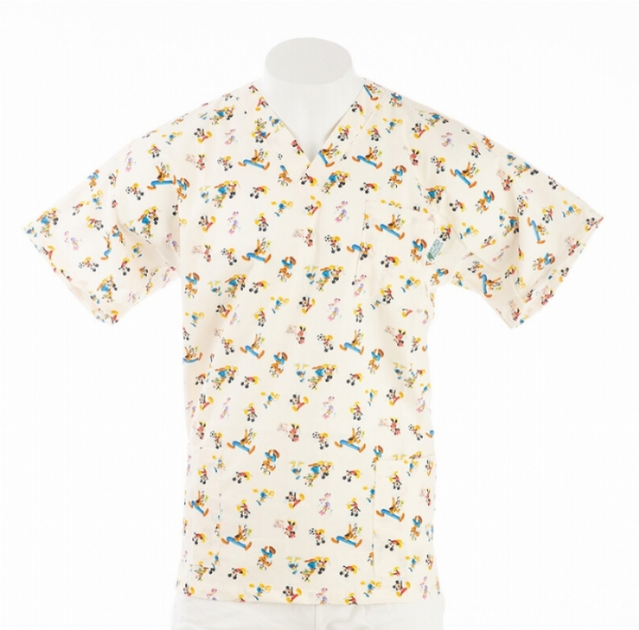 Disney Characters Short Sleeve Scrub Top 100% Cotton
