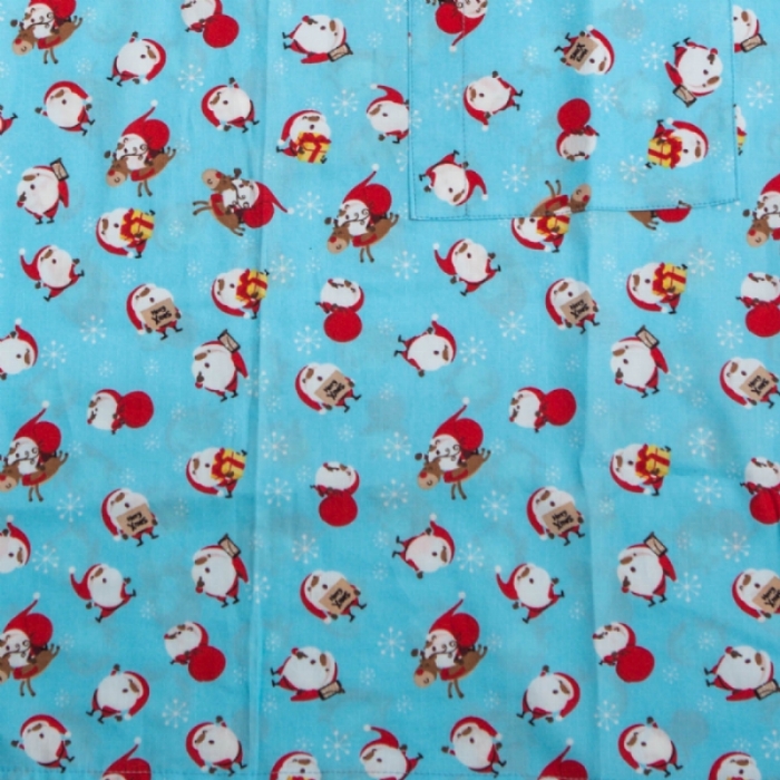 Christmas Santa Short Sleeve Scrub Top 100% Cotton