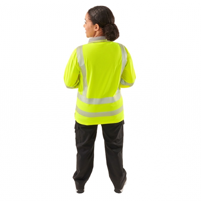 Ladies Hi Vis Yellow Jaya Birds Eye Polo