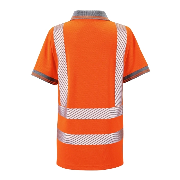 Ladies Hi Vis Orange Savannah Birds Eye Polo