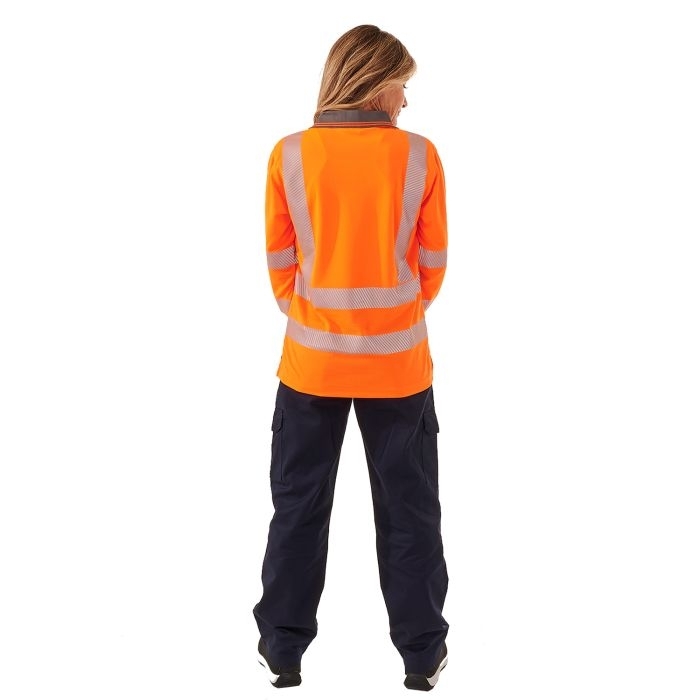 Ladies Hi Vis Orange Jaya Birds Eye Polo