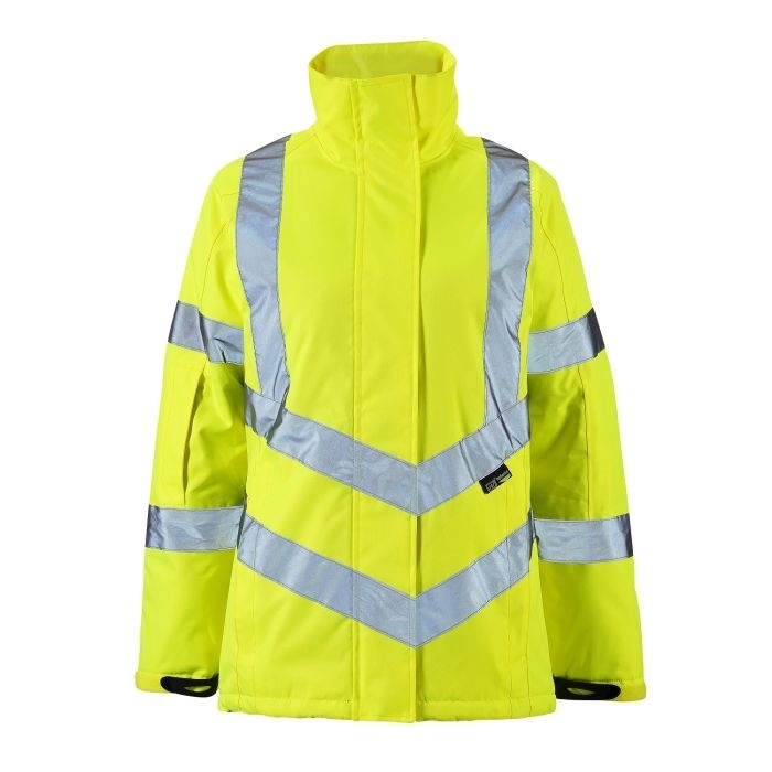 Ladies Hi Vis Yellow Kamela Padded Jacket