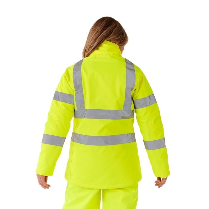 Ladies Hi Vis Yellow Kamela Padded Jacket