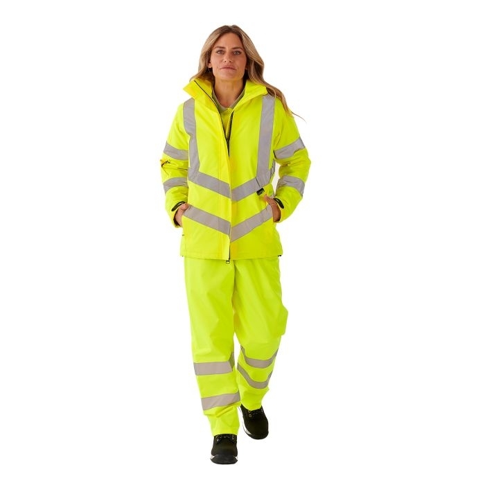 Ladies Hi Vis Yellow Kamela Padded Jacket