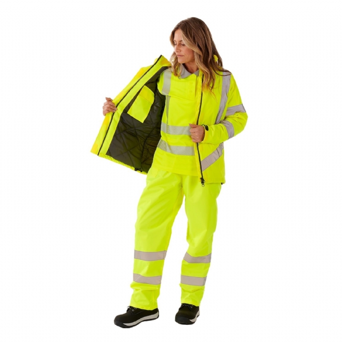 Ladies Hi Vis Yellow Kamela Padded Jacket