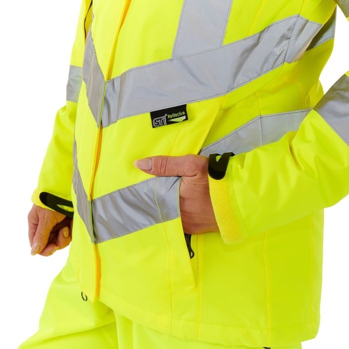 Ladies Hi Vis Yellow Kamela Padded Jacket