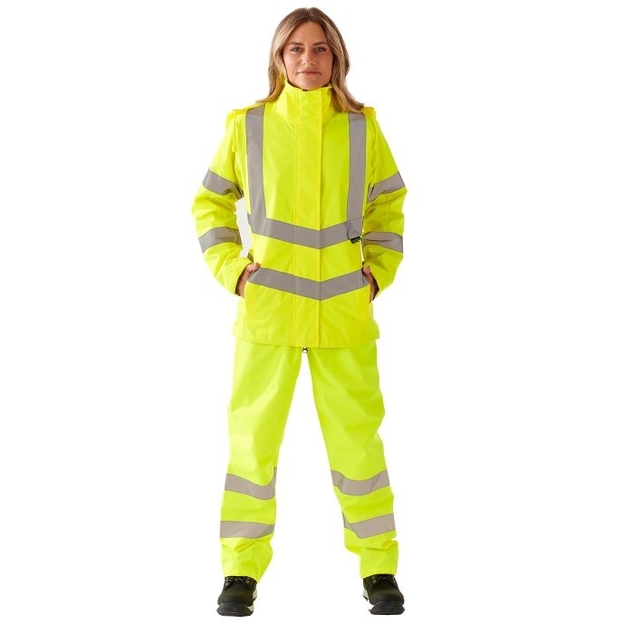 Ladies Hi Vis Yellow Sophia Lightweight Jacket