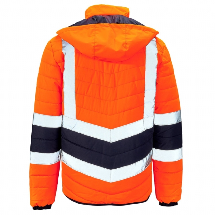 Supertouch Hi Vis Orange 2 Tone Puffer Jacket