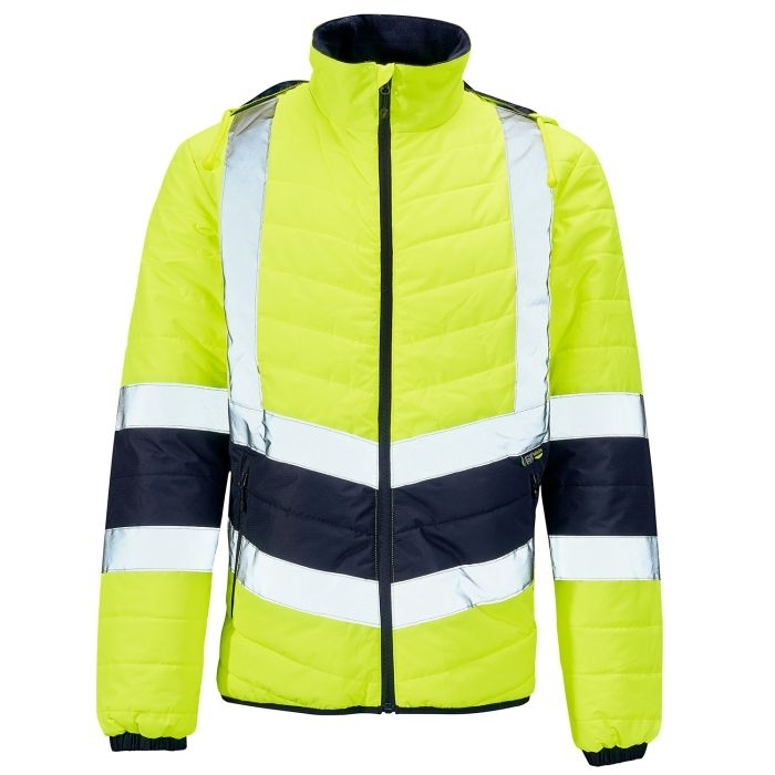 Supertouch Hi Vis Yellow 2 Tone Puffer Jacket