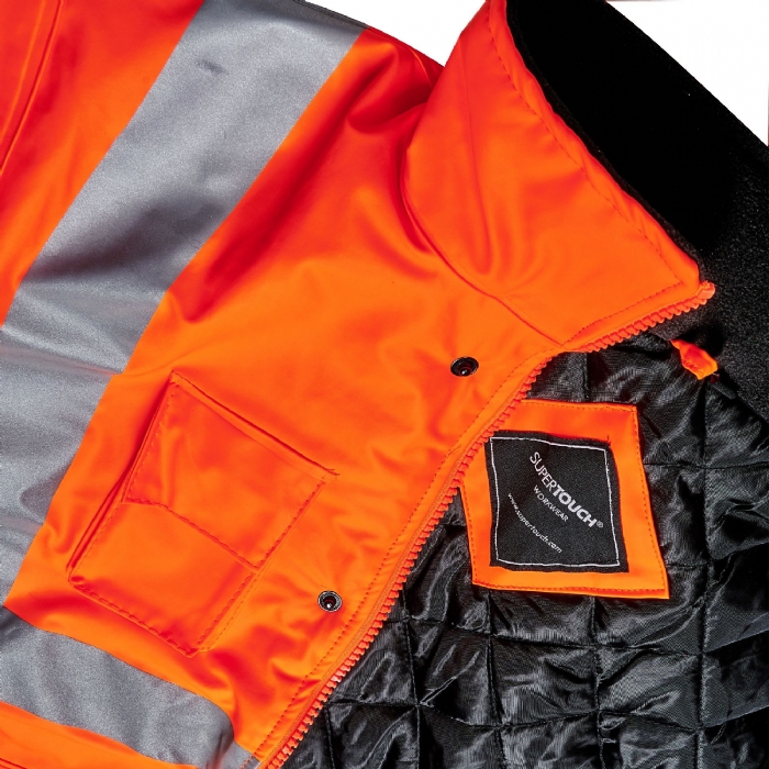 Stormflex® Hi Vis Orange PU Bomber Jacket