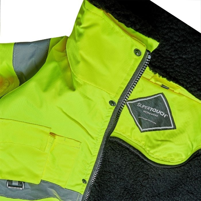 Supertouch Hi Vis Yellow Breathable 2 in 1 Bomber Jacket